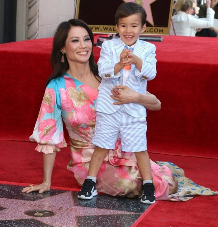 Rockwell Lloyd Liu Joins Mom Lucy Liu at Hollywood Walk Of Fame Ceremony