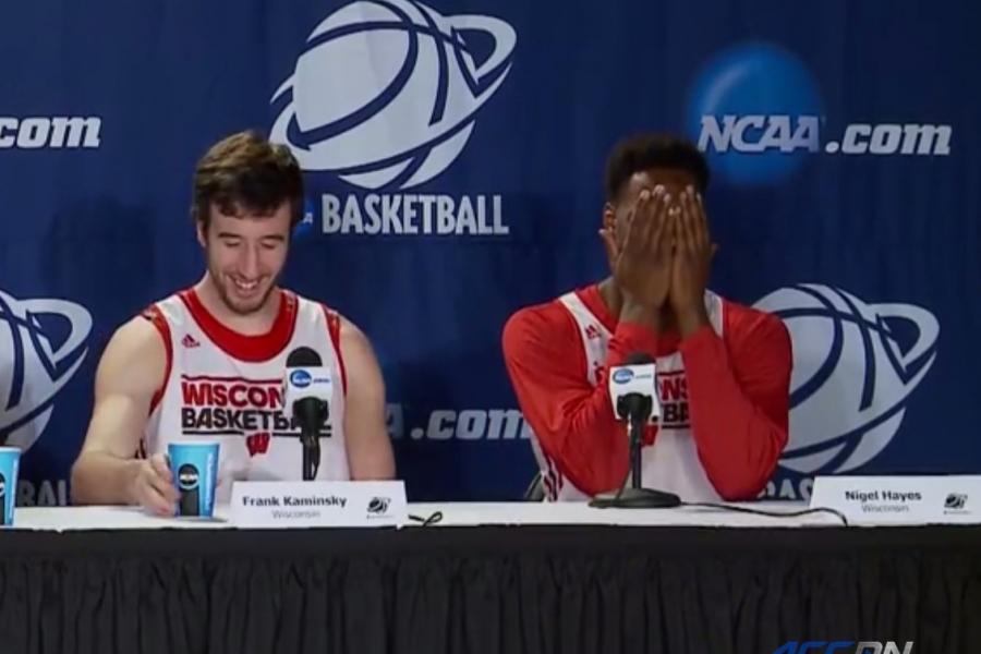 Wisconsin Badgers' Nigel Hayes Unknowingly Calls Woman 'Beautiful' in Microphone 