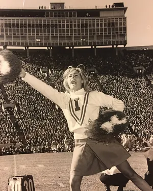 E. Jean Carroll cheerleading at Indiana University in 1965 - data-c-credit="Provided By E. Jean Carroll