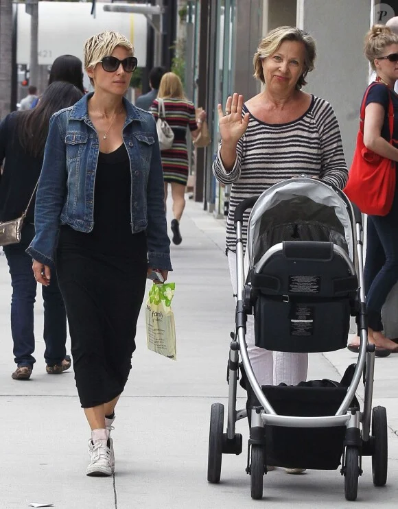 Model Elsa Pataky walks with her mother Cristina Medianu and her daughter India in the streets of Beverly Hills on May 16, 2013