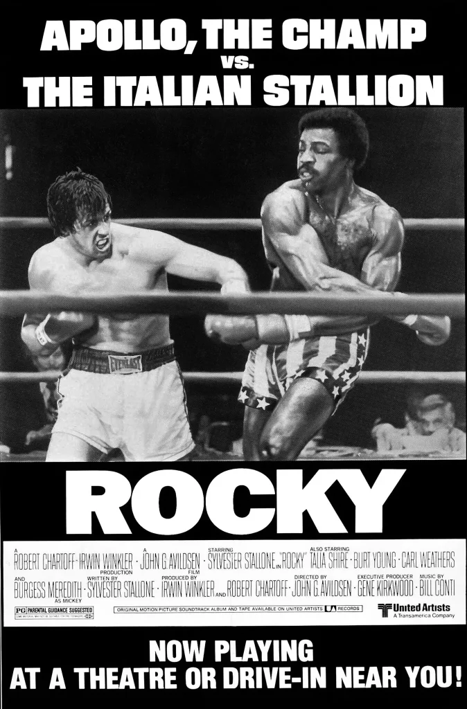 Mr. Weathers, as Apollo Creed, appeared on a poster for the first “Rocky” movie in 1976.Credit...United Artists, via Everett Collection